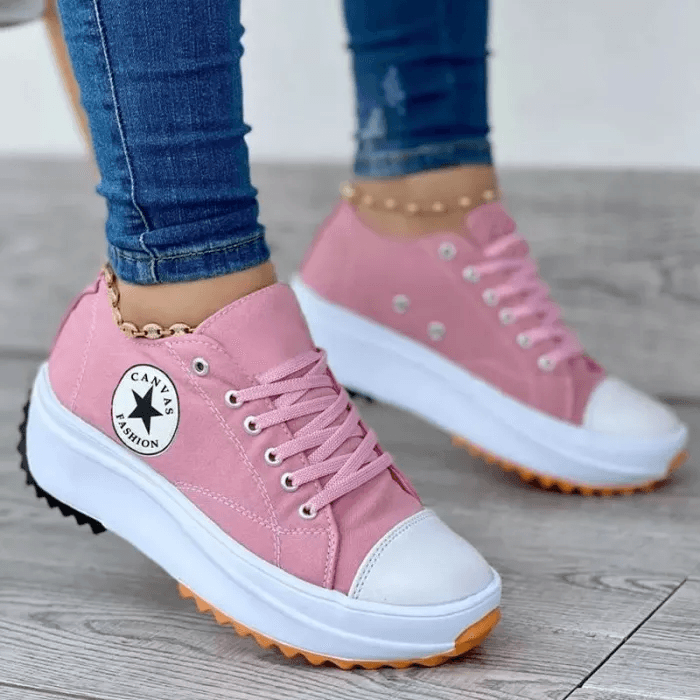 Carol | Women's Chunky Platform Canvas Sneakers with Memory Foam