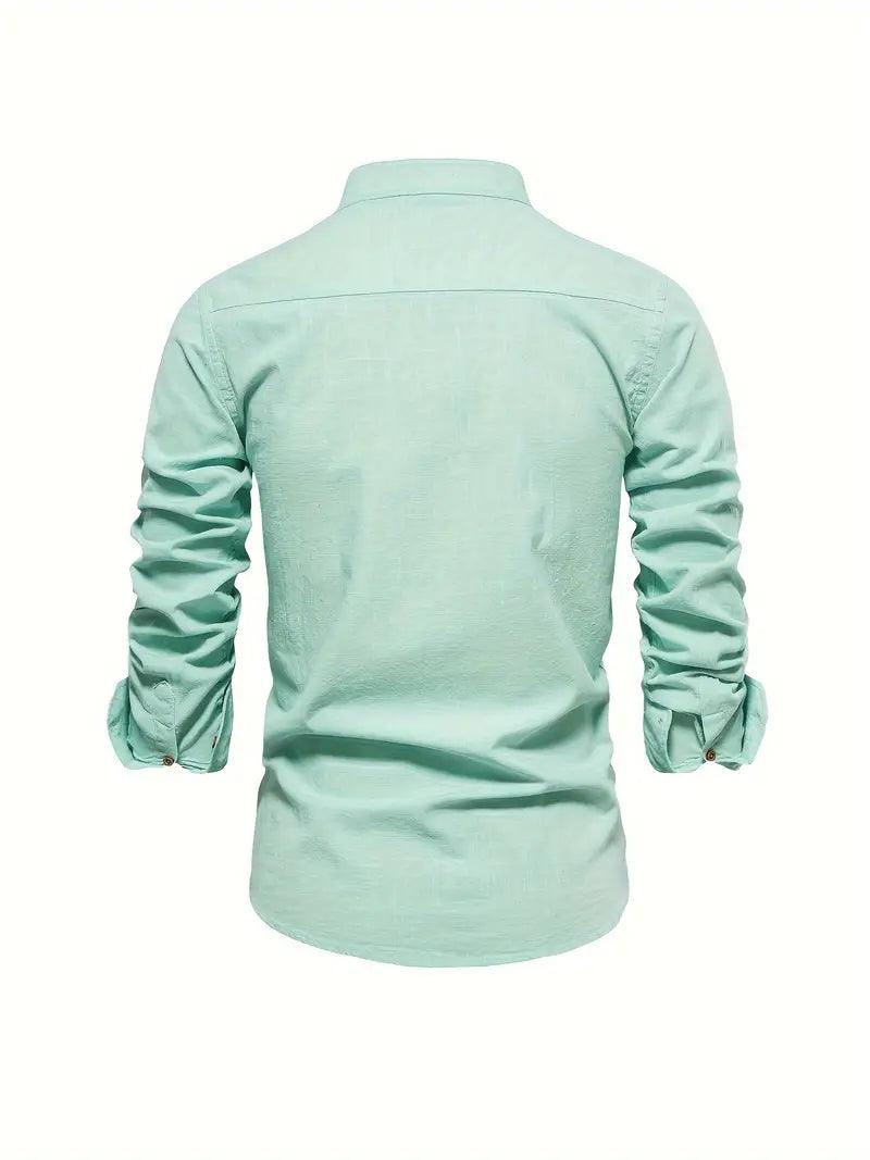 Henry | Men's Mandarin Collar Button-Down Shirt