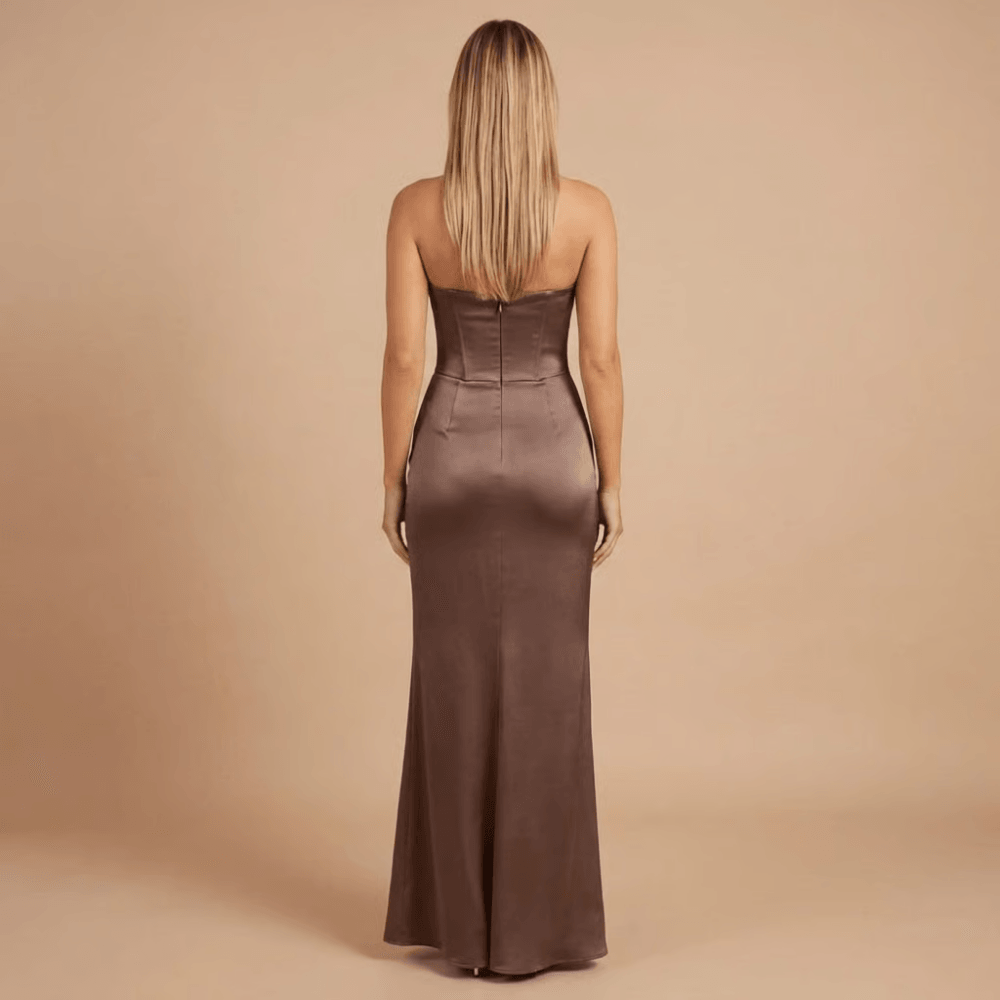 Women's Cocktail Strapless Corset Maxi Dress