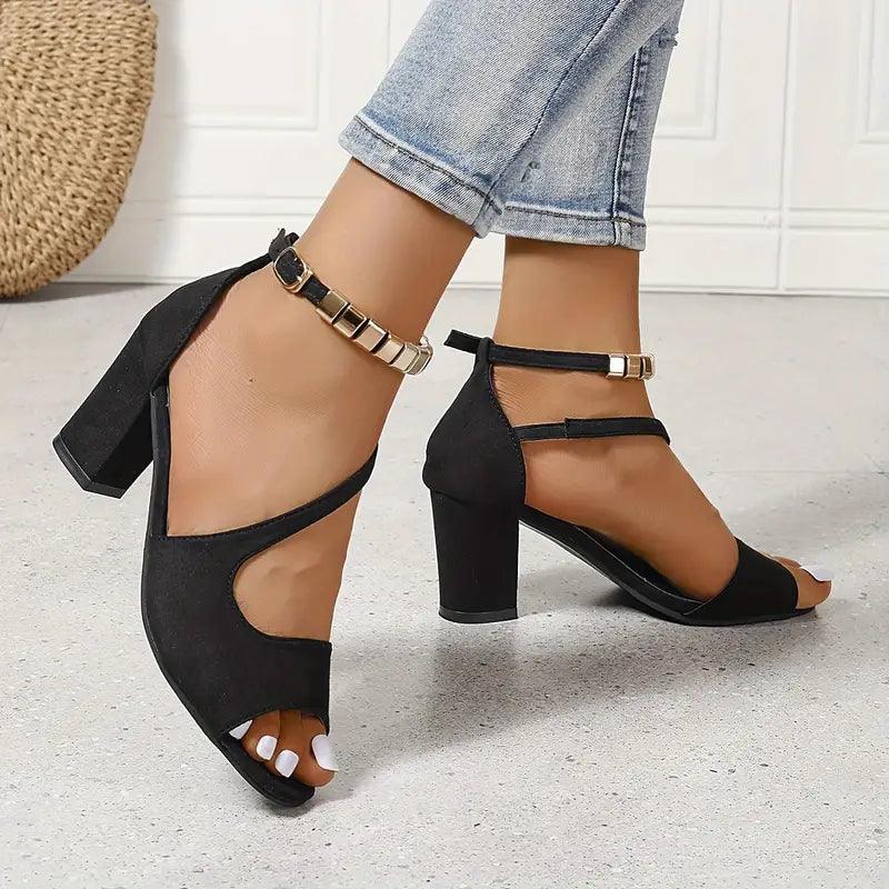 Isabella | Women's Retro Chunky Heel Ankle-Strap Sandals