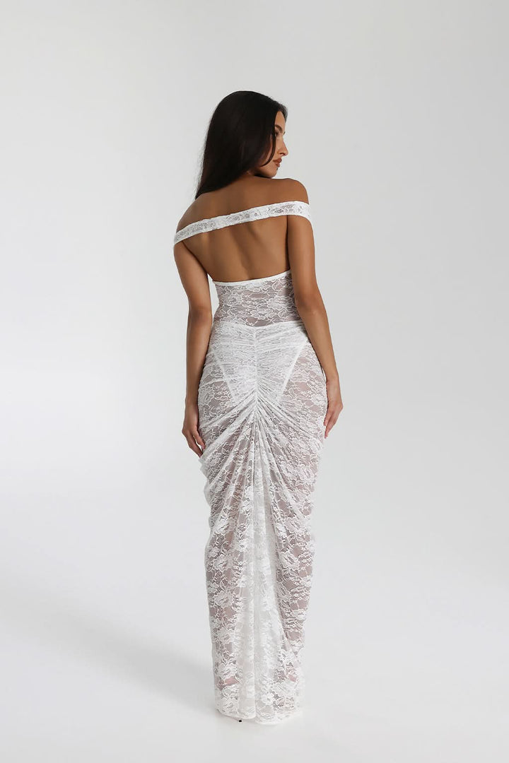 Women's Cocktail Off Shoulder Lace Maxi Dress