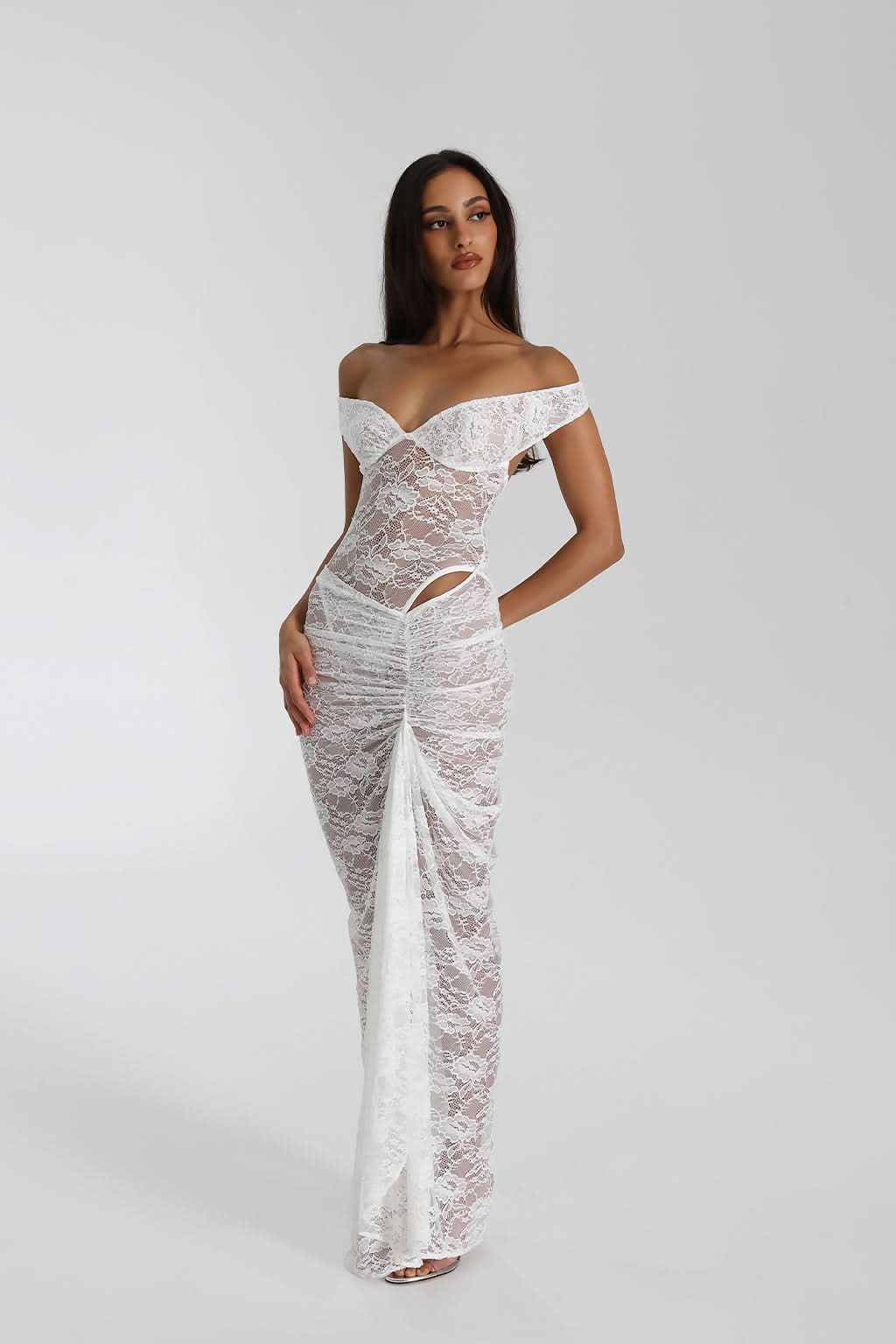 Women's Cocktail Off Shoulder Lace Maxi Dress