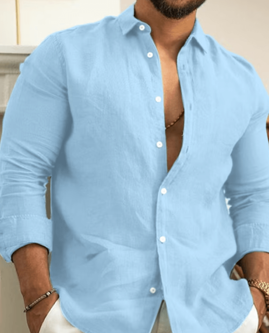 Preston | Men's Stylish Linen-Blend Button-Up Shirt