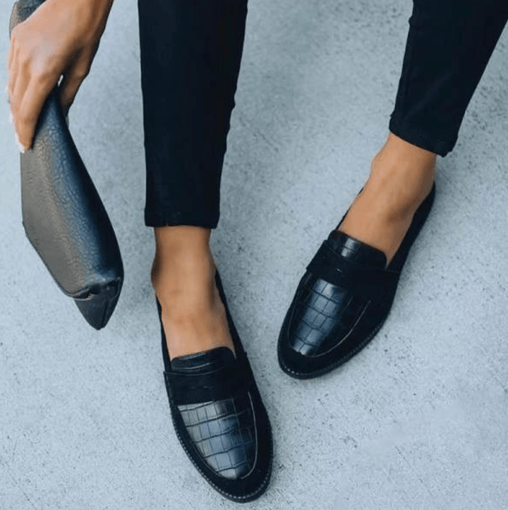 Ashley | Women's Croc-Embossed Slip-On Loafers