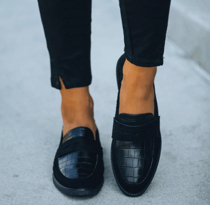 Ashley | Women's Croc-Embossed Slip-On Loafers