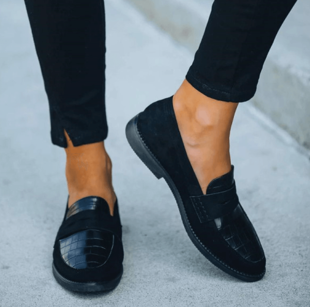 Ashley | Women's Croc-Embossed Slip-On Loafers