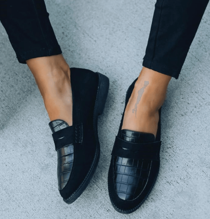 Ashley | Women's Croc-Embossed Slip-On Loafers