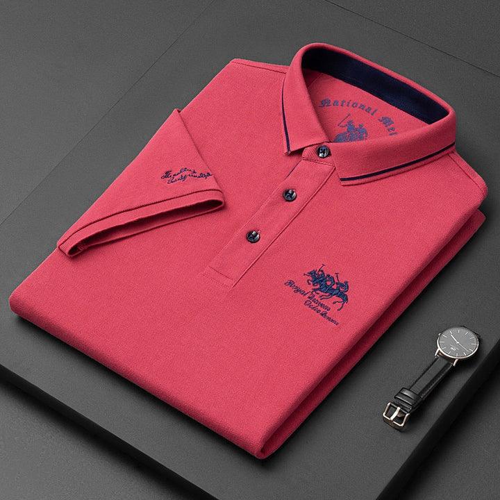 Paulo | Men's Short Sleeve Knit Polo Shirt with Contrast Trim
