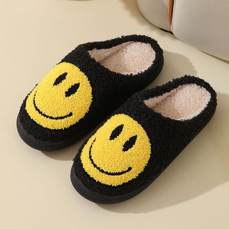 Dakot | Unisex Plush Smiley Face Slip-On Slippers