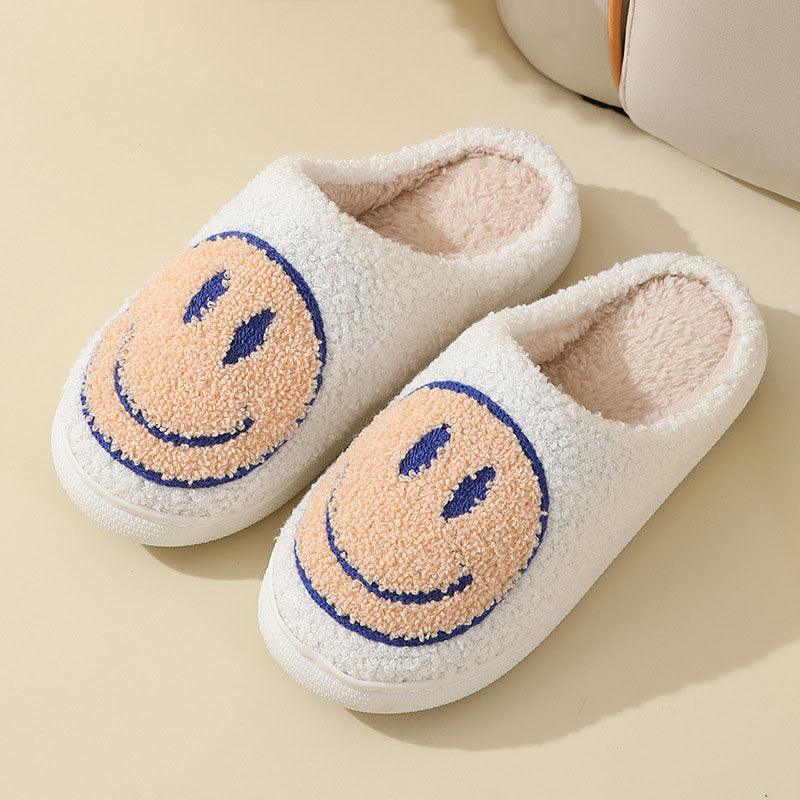 Dakot | Unisex Plush Smiley Face Slip-On Slippers