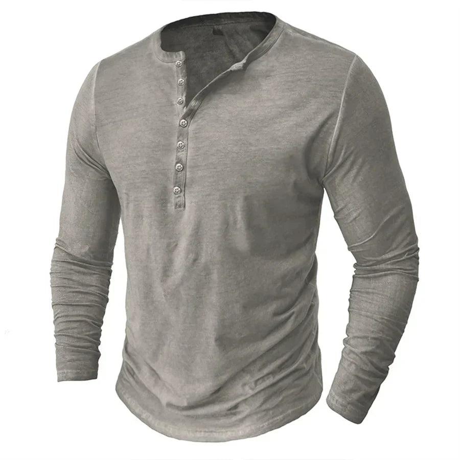 Cooper | Men's Casual Slim-Fit Cotton Henley Shirt