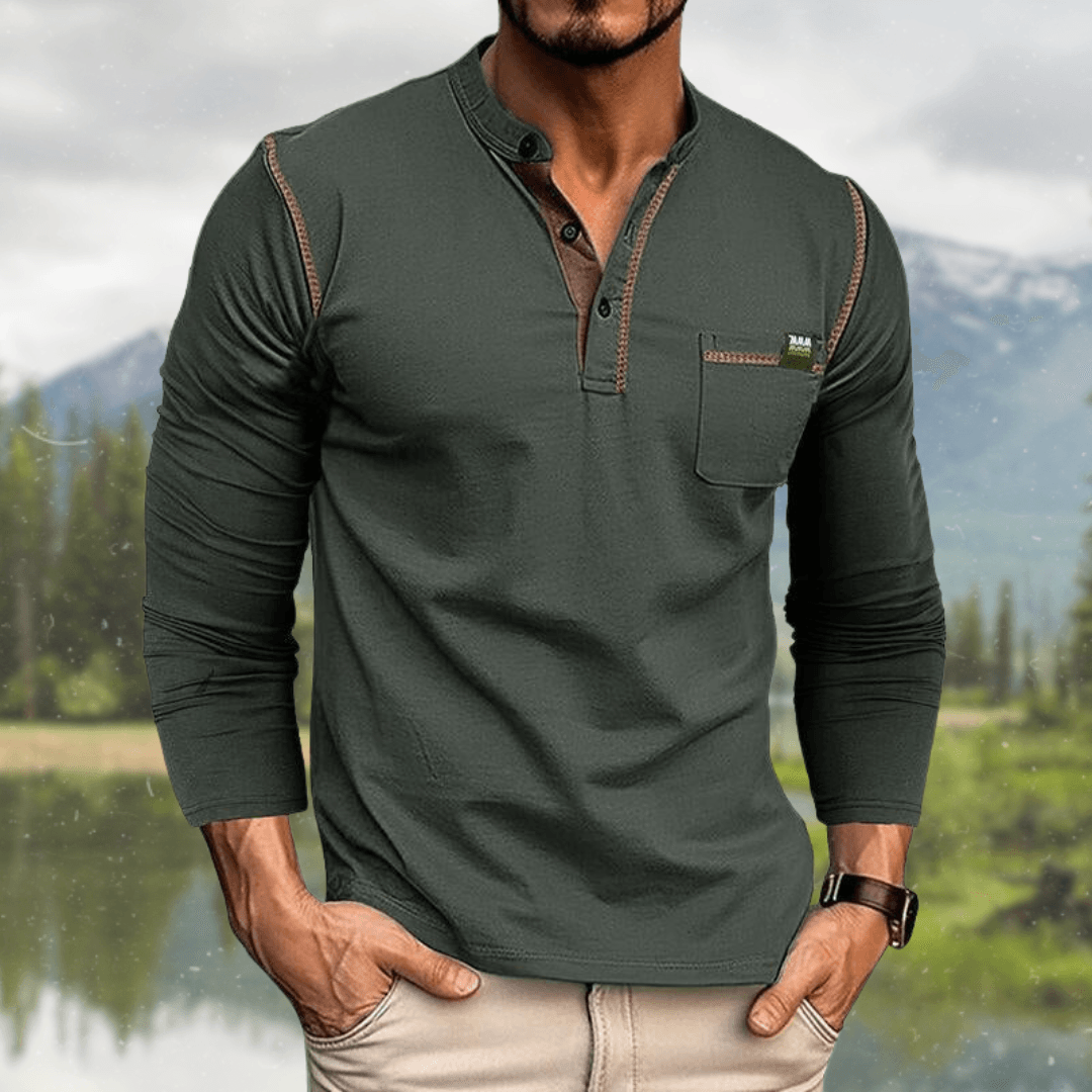 Harvey | Men's Classic Slim-Fit Henley Shirt