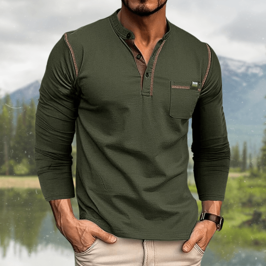Harvey | Men's Classic Slim-Fit Henley Shirt