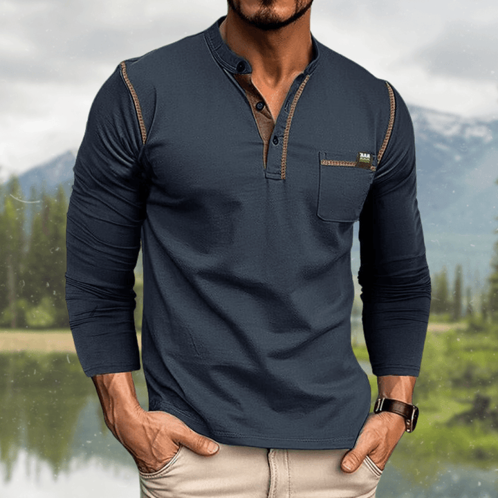 Harvey | Men's Classic Slim-Fit Henley Shirt