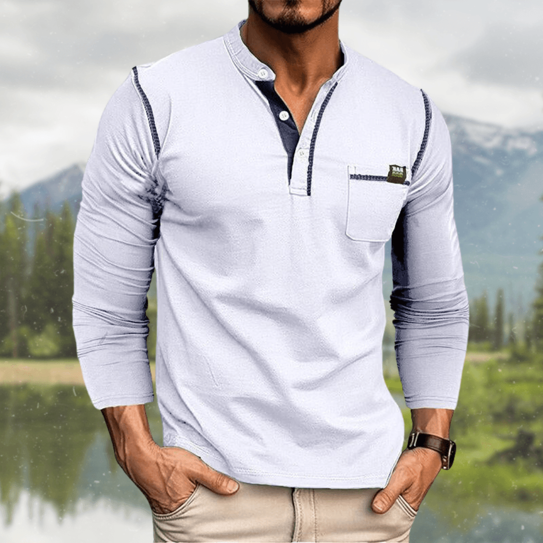 Harvey | Men's Classic Slim-Fit Henley Shirt