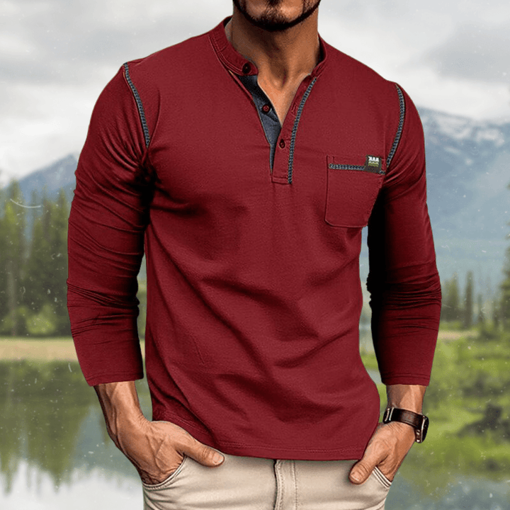 Harvey | Men's Classic Slim-Fit Henley Shirt