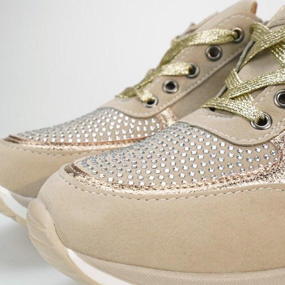 Kelly | Women's Sparkly Platform Lace-Up Sneakers
