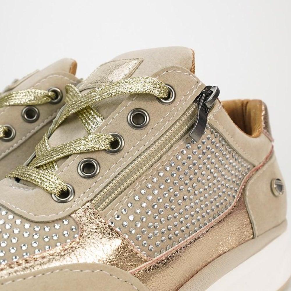 Kelly | Women's Sparkly Platform Lace-Up Sneakers