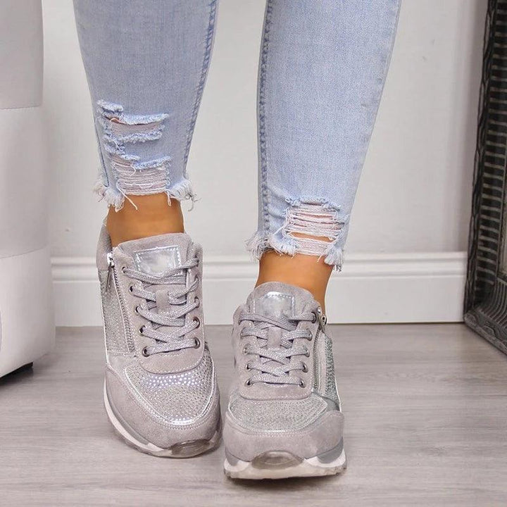 Kelly | Women's Sparkly Platform Lace-Up Sneakers