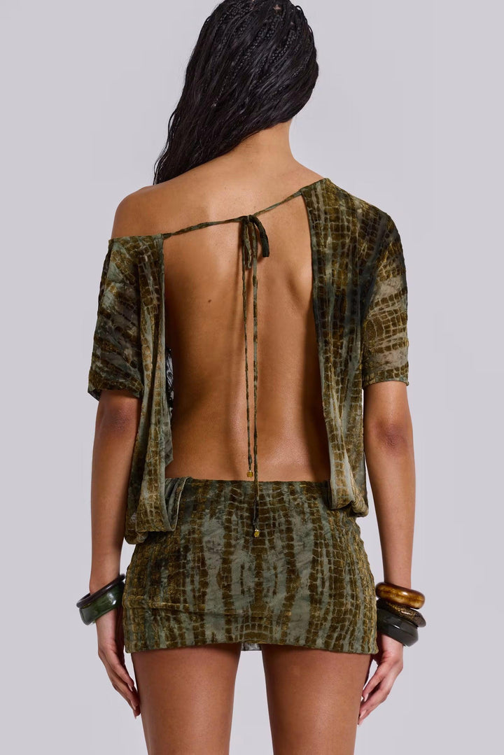 Women's Cocktail Backless Off Shoulder Mini Dress
