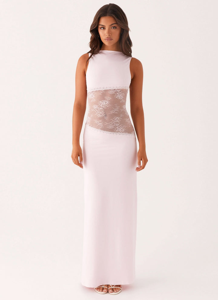 Women's Cocktail Sleeveless Lace Cutout Maxi Dress