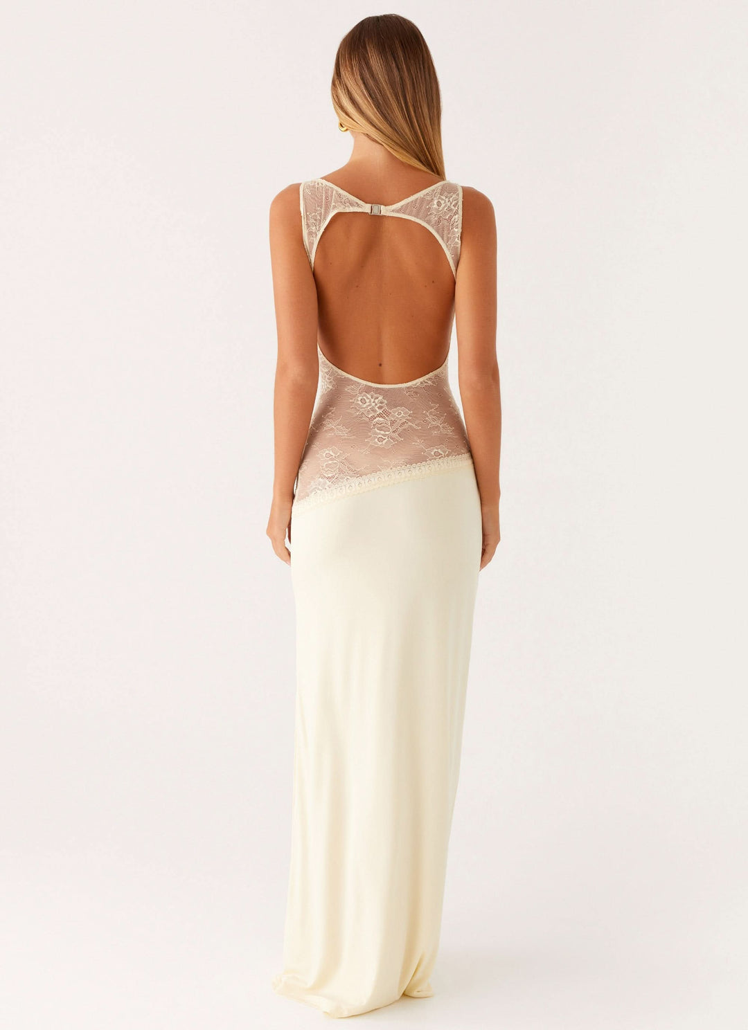 Women's Cocktail Sleeveless Lace Cutout Maxi Dress