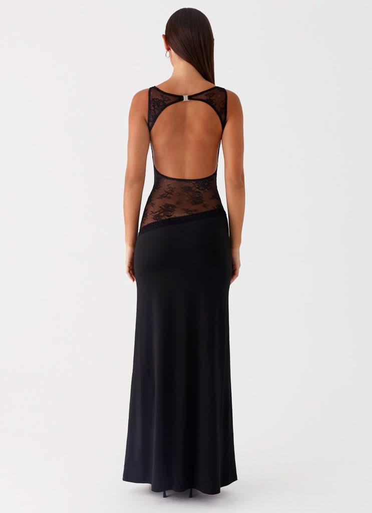 Women's Cocktail Sleeveless Lace Cutout Maxi Dress
