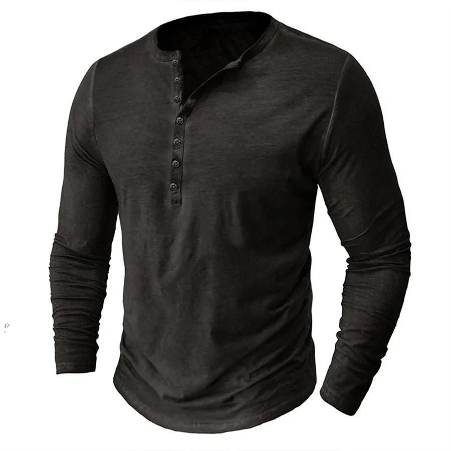 Cooper | Men's Casual Slim-Fit Cotton Henley Shirt