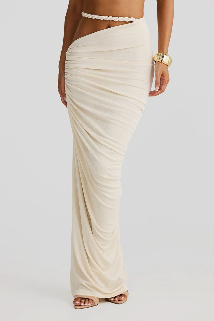 Women's Cocktail Ruched Cutout Maxi Dress Two Piece Set