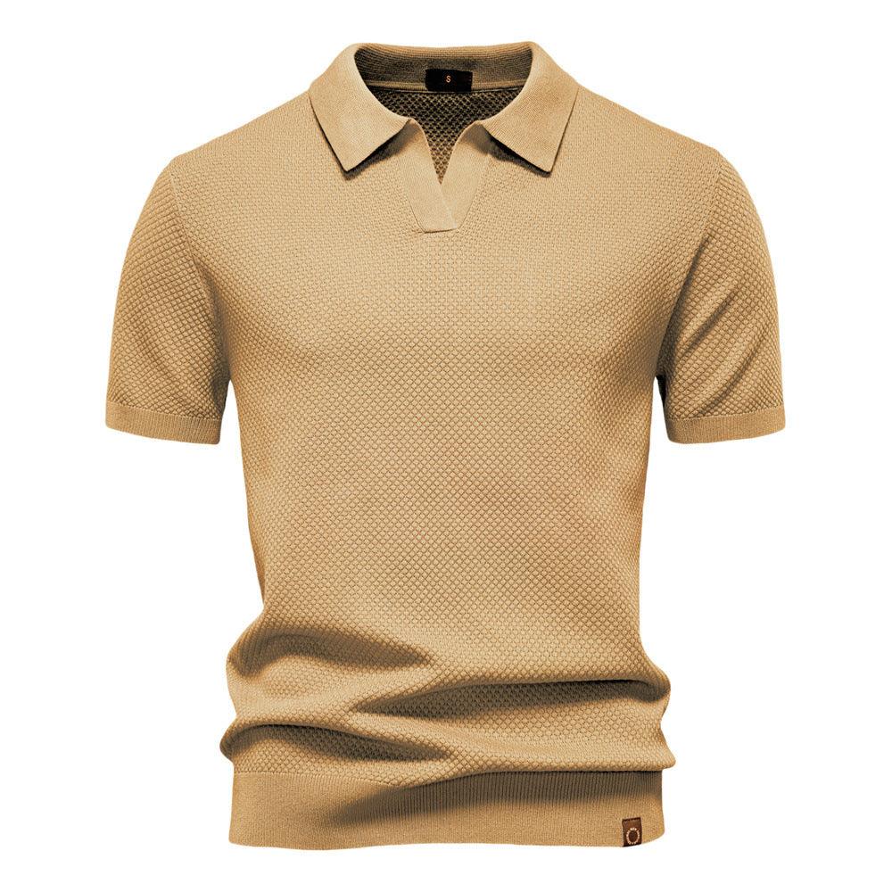 Harry | Men's Waffle Knit Johnny Collar Polo Shirt