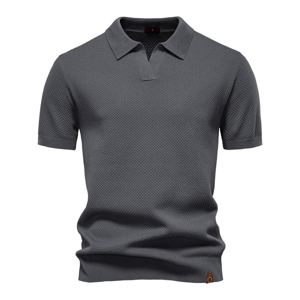 Harry | Men's Waffle Knit Johnny Collar Polo Shirt
