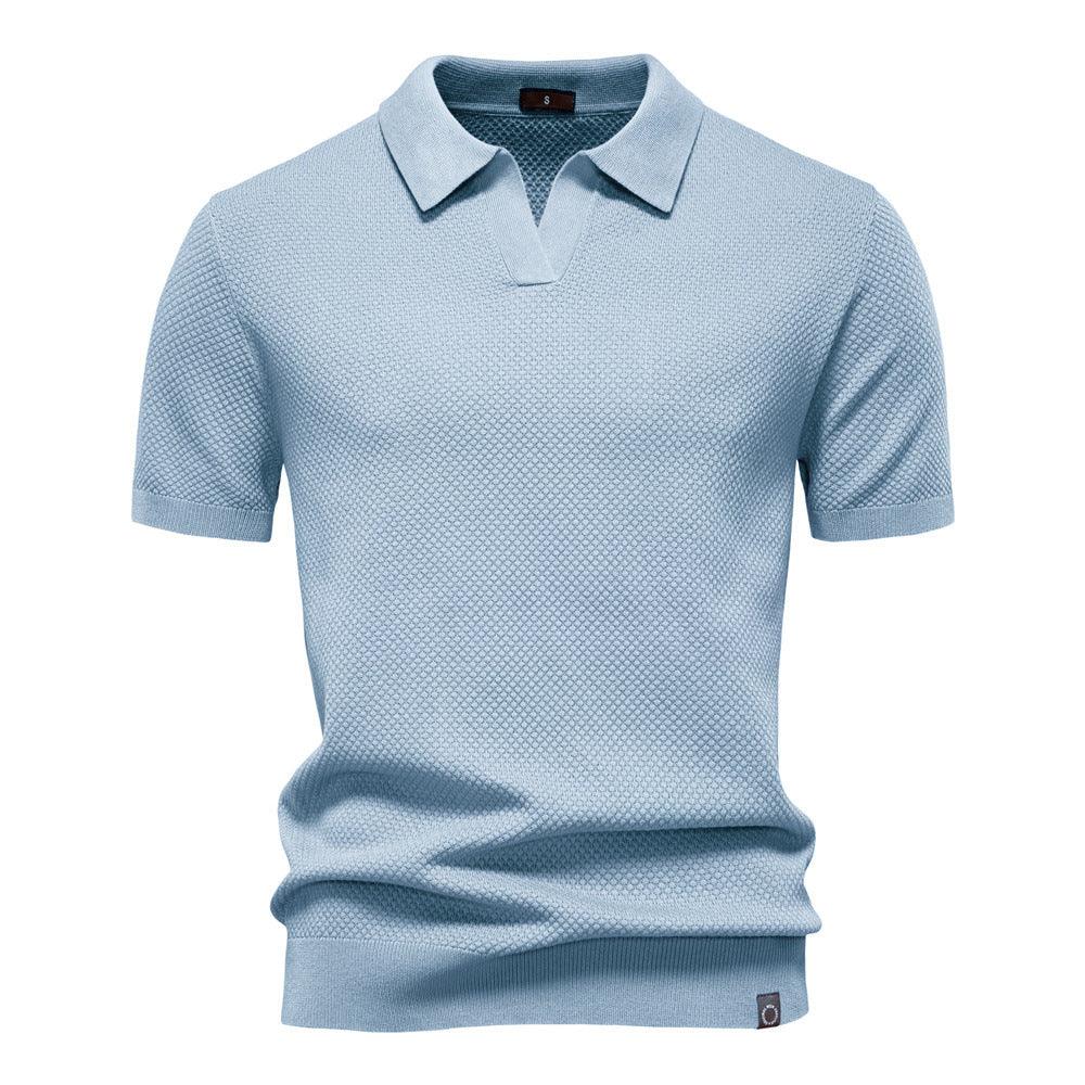 Harry | Men's Waffle Knit Johnny Collar Polo Shirt