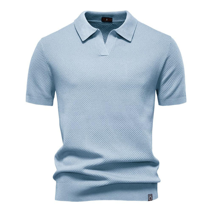 Harry | Men's Waffle Knit Johnny Collar Polo Shirt
