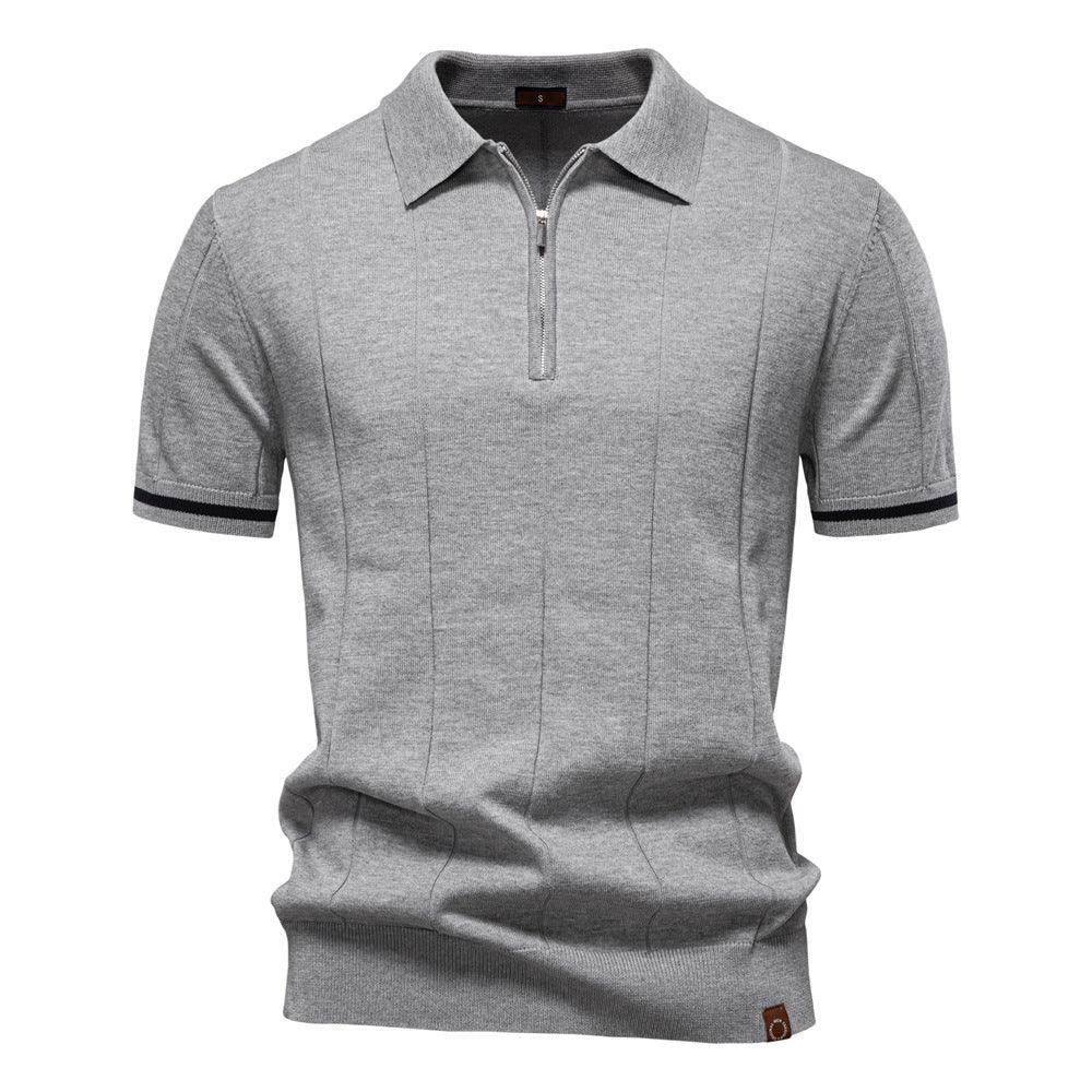 Peter | Men's Half Zip Textured Knit Polo Shirt