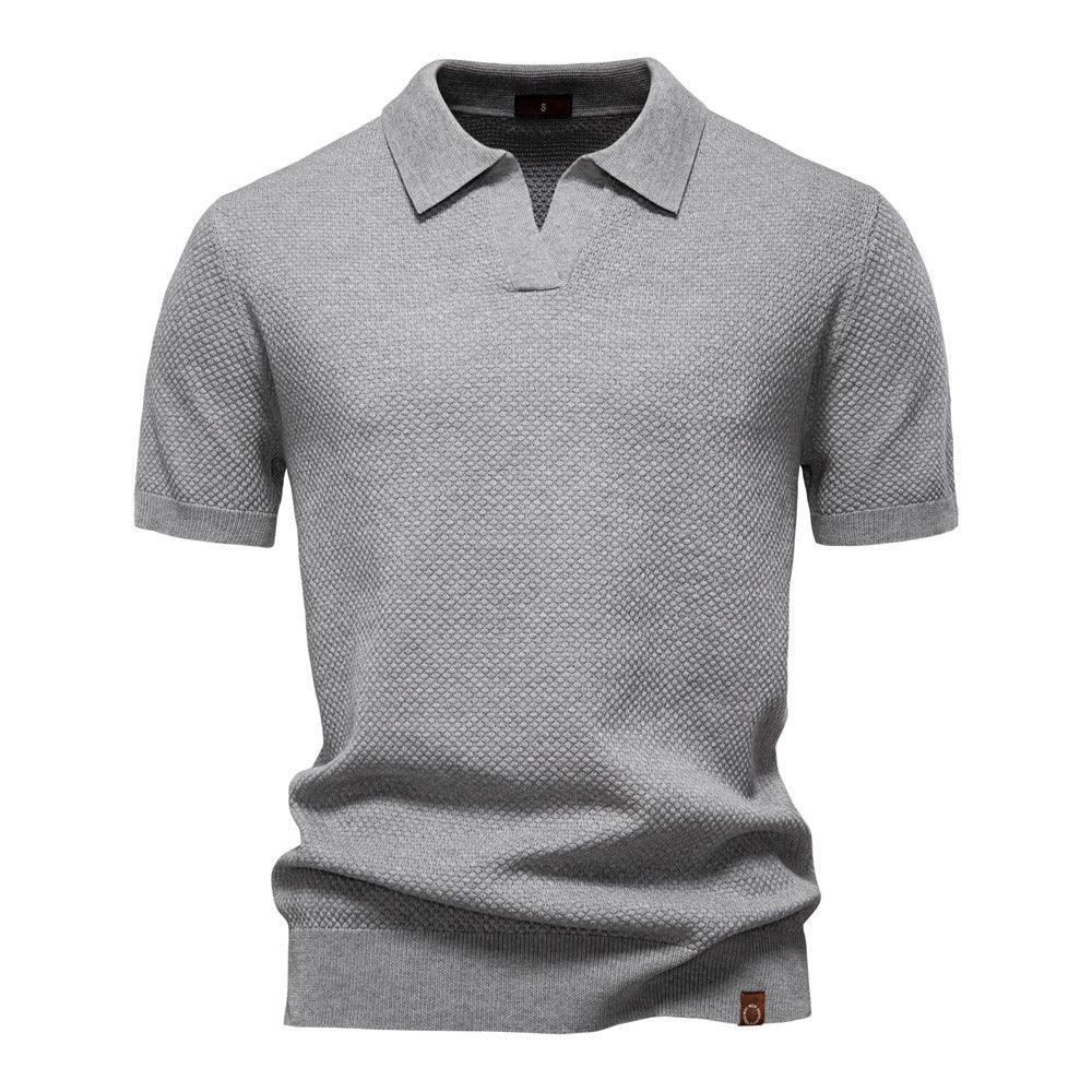 Harry | Men's Waffle Knit Johnny Collar Polo Shirt