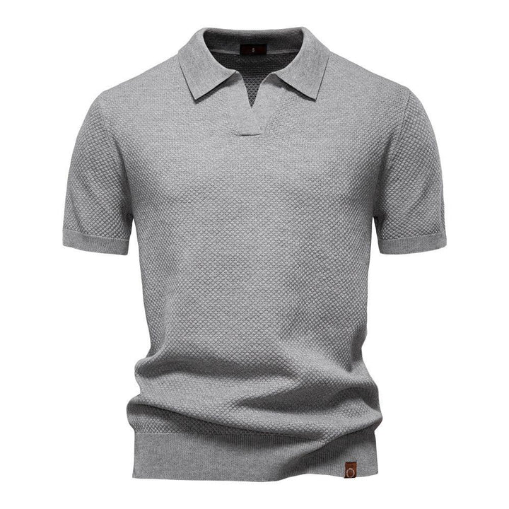 Harry | Men's Waffle Knit Johnny Collar Polo Shirt