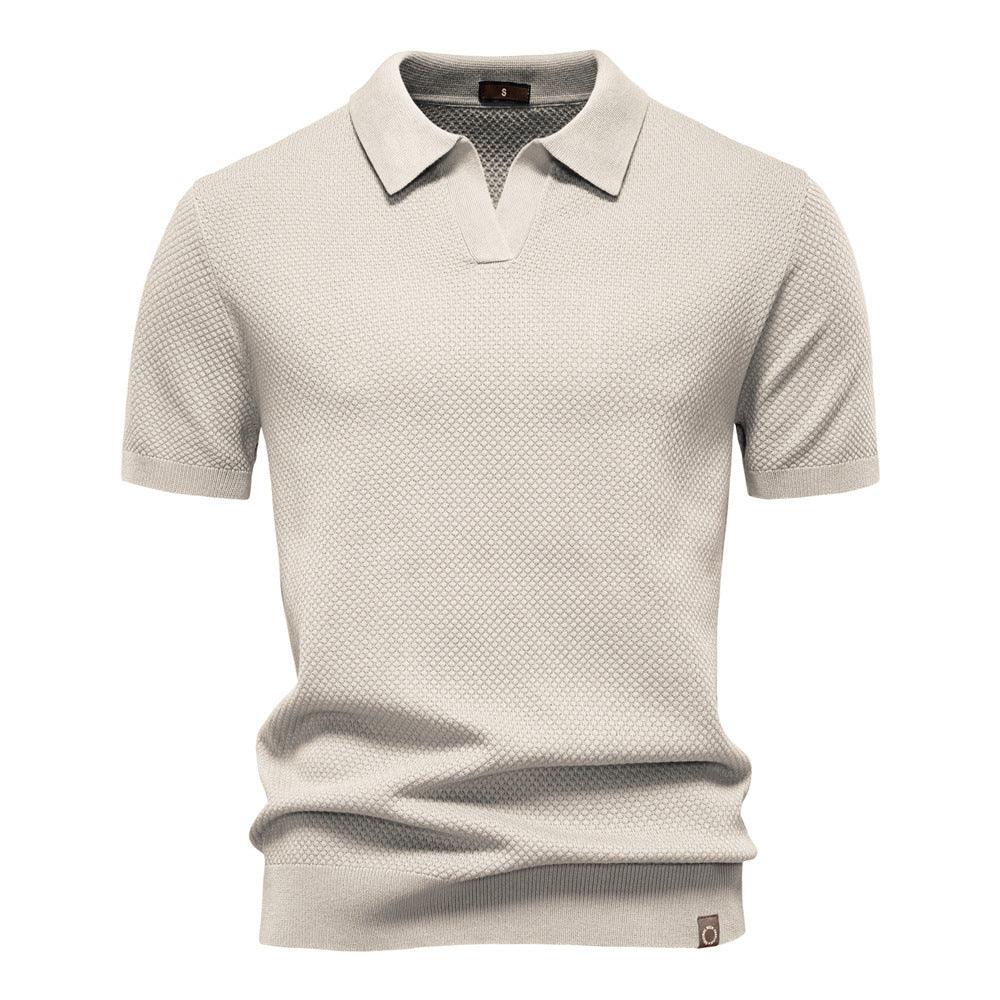 Harry | Men's Waffle Knit Johnny Collar Polo Shirt