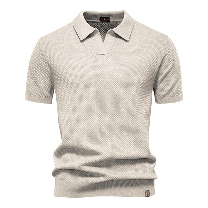 Harry | Men's Waffle Knit Johnny Collar Polo Shirt