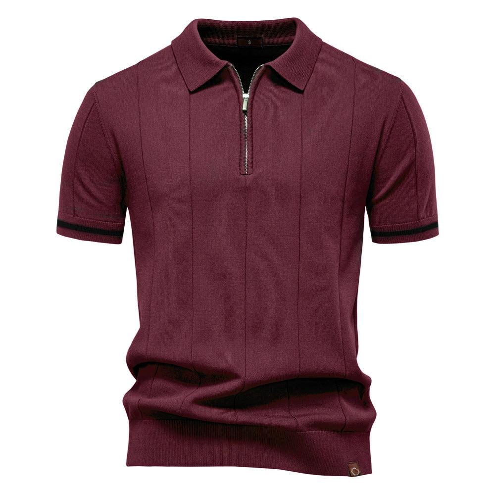 Peter | Men's Half Zip Textured Knit Polo Shirt – Grand Fiore London