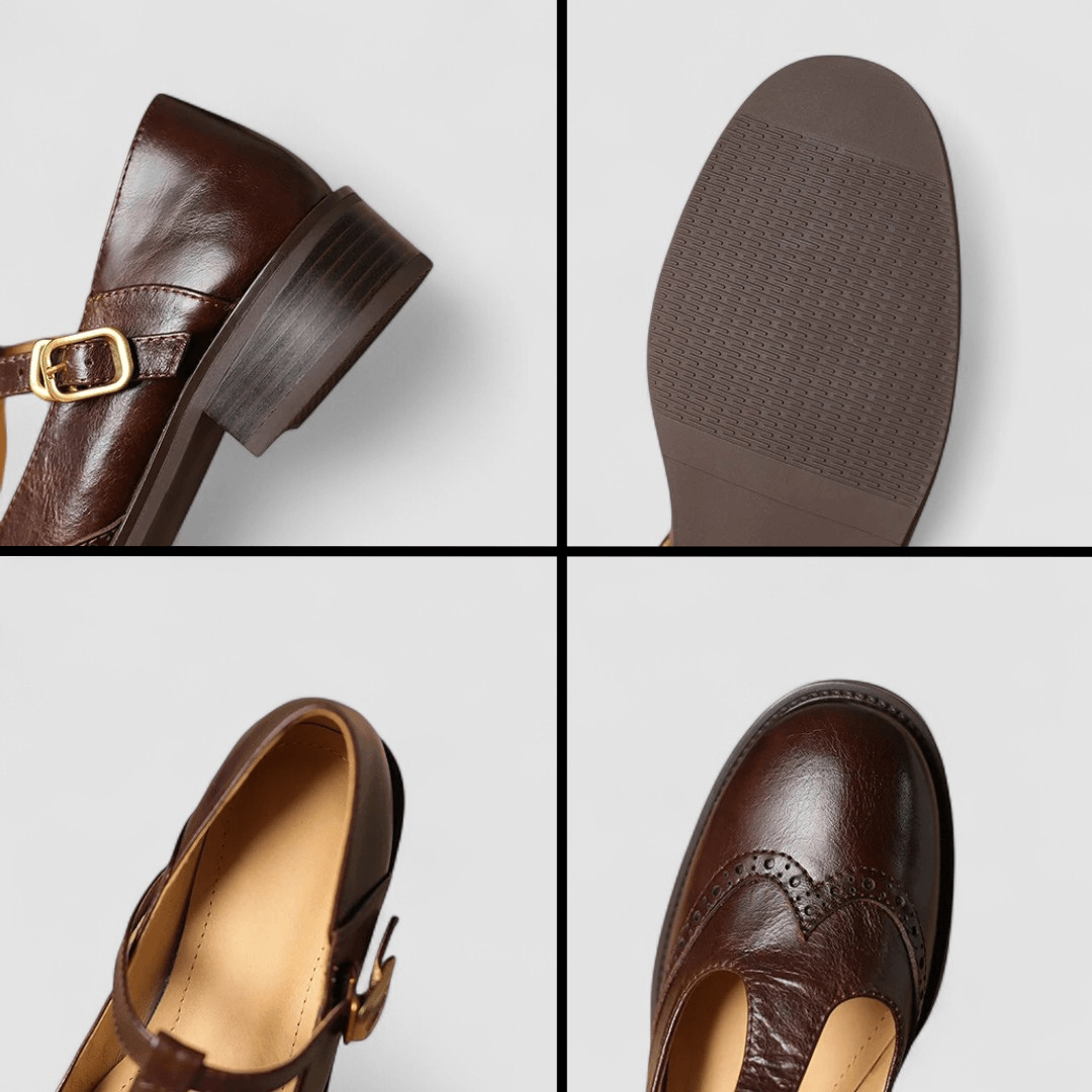 Myla | Women's Leather T-Strap Mary Jane Shoes