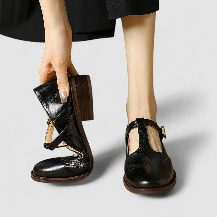 Myla | Women's Leather T-Strap Mary Jane Shoes