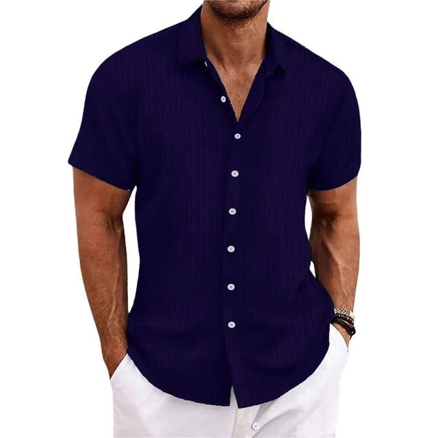 Collin | Men's Short Sleeve Button Down Linen Shirt