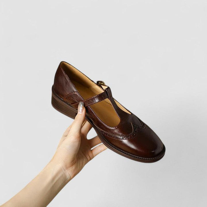 Myla | Women's Leather T-Strap Mary Jane Shoes