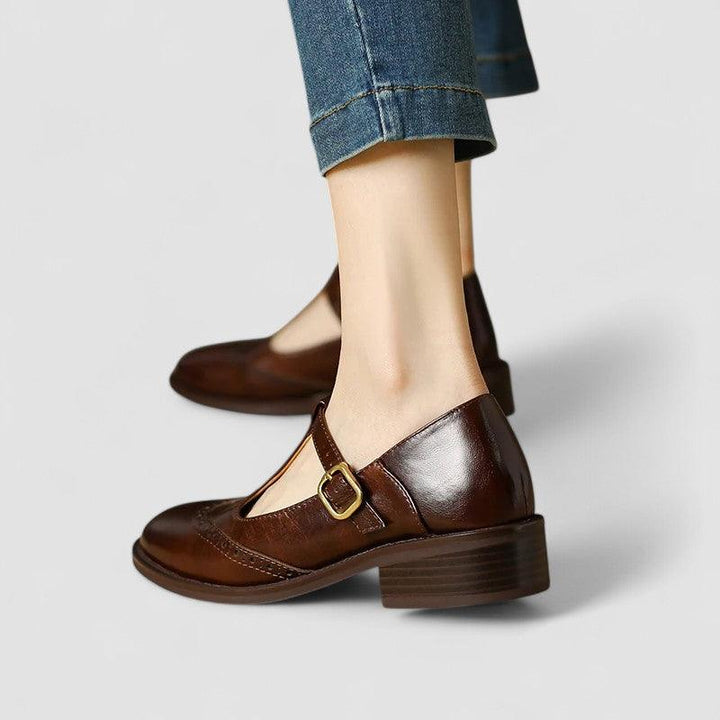 Myla | Women's Leather T-Strap Mary Jane Shoes