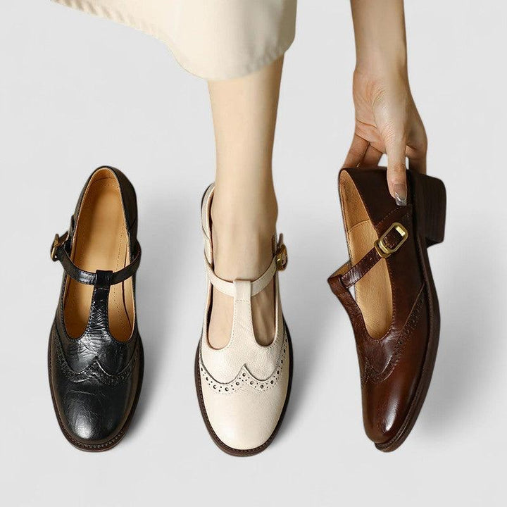 Myla | Women's Leather T-Strap Mary Jane Shoes