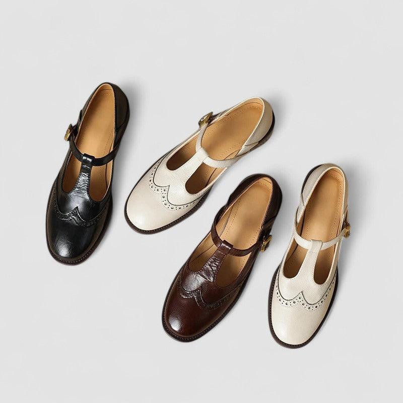 Myla | Women's Leather T-Strap Mary Jane Shoes