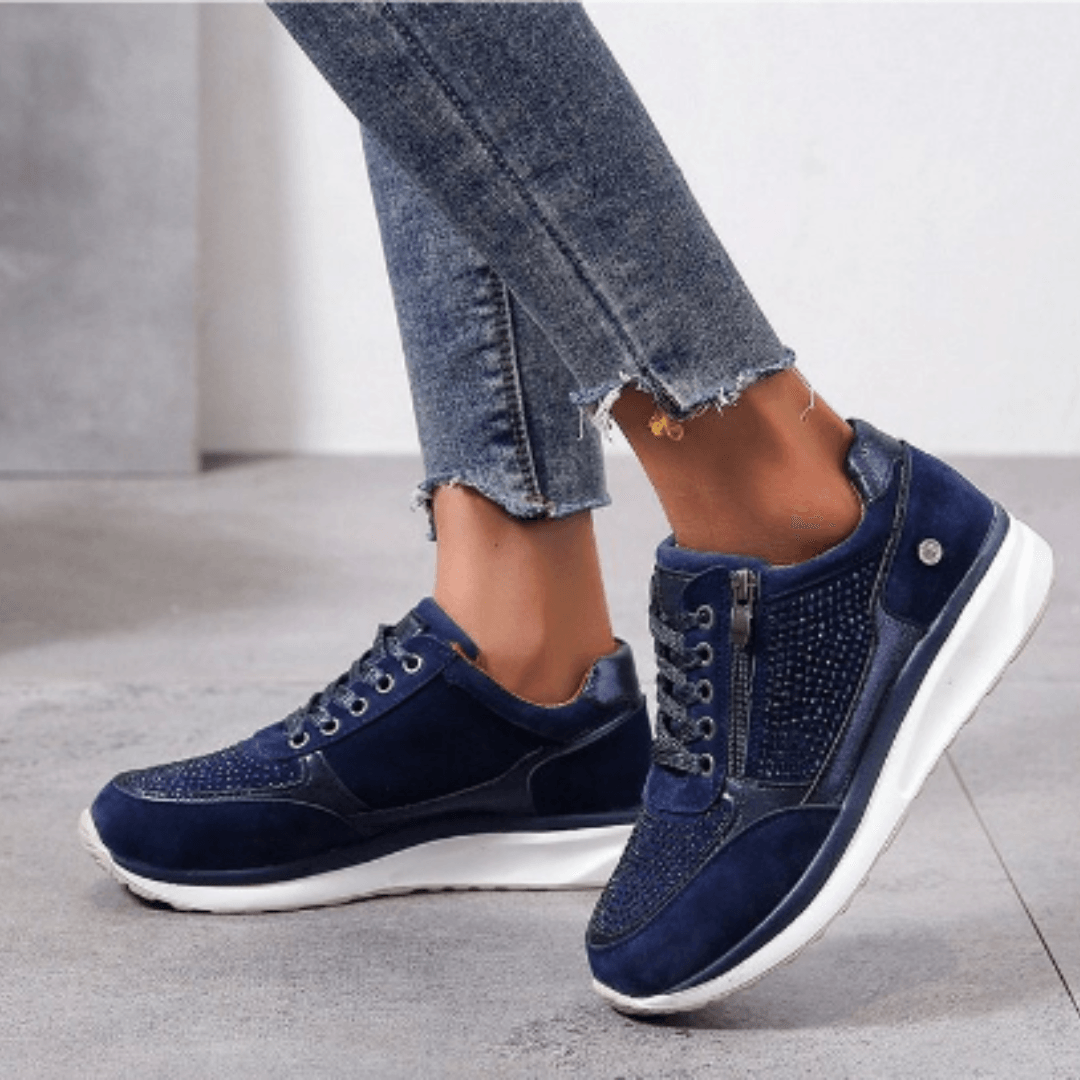 Kelly | Women's Sparkly Platform Lace-Up Sneakers