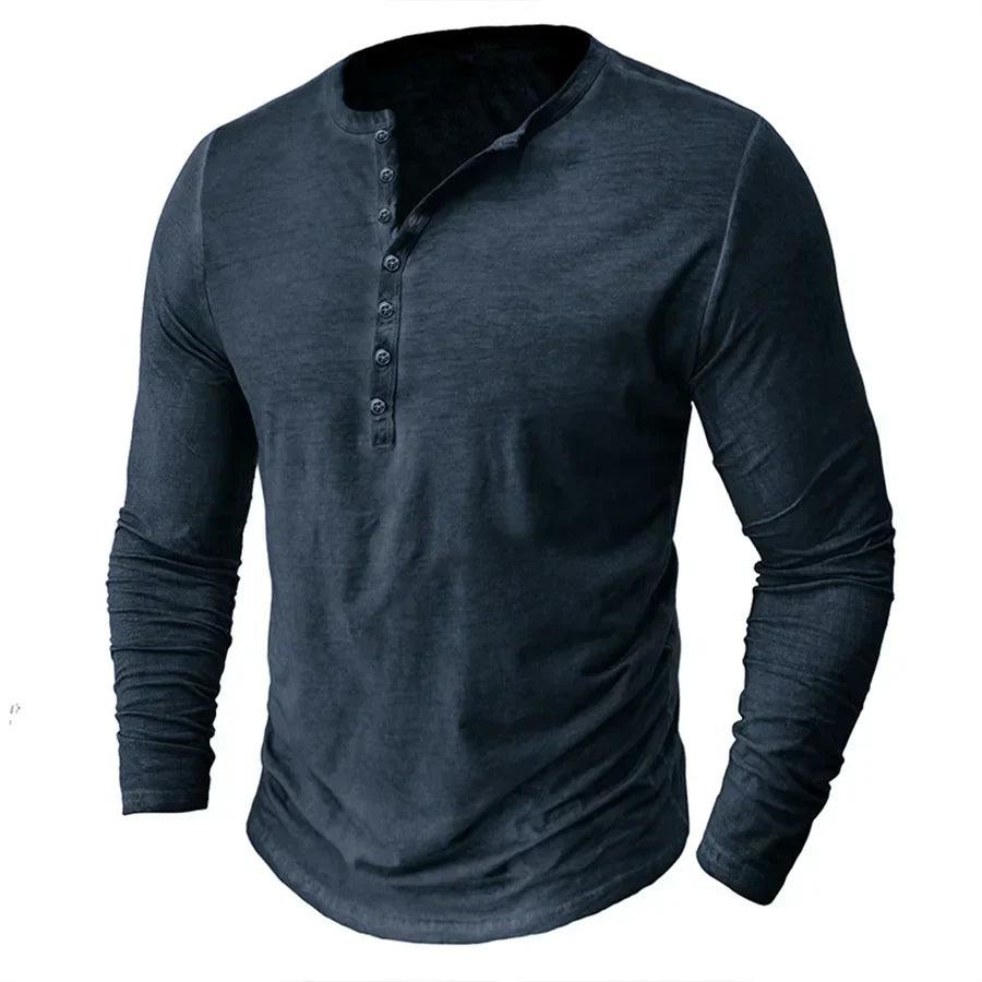 Cooper | Men's Casual Slim-Fit Cotton Henley Shirt
