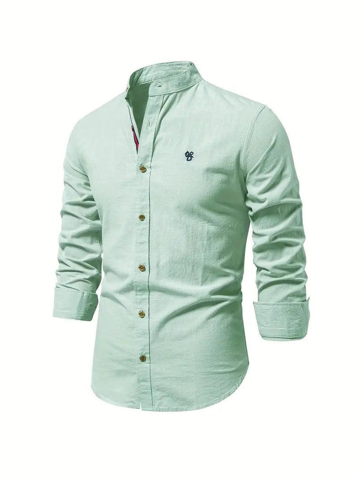 Henry | Men's Mandarin Collar Button-Down Shirt