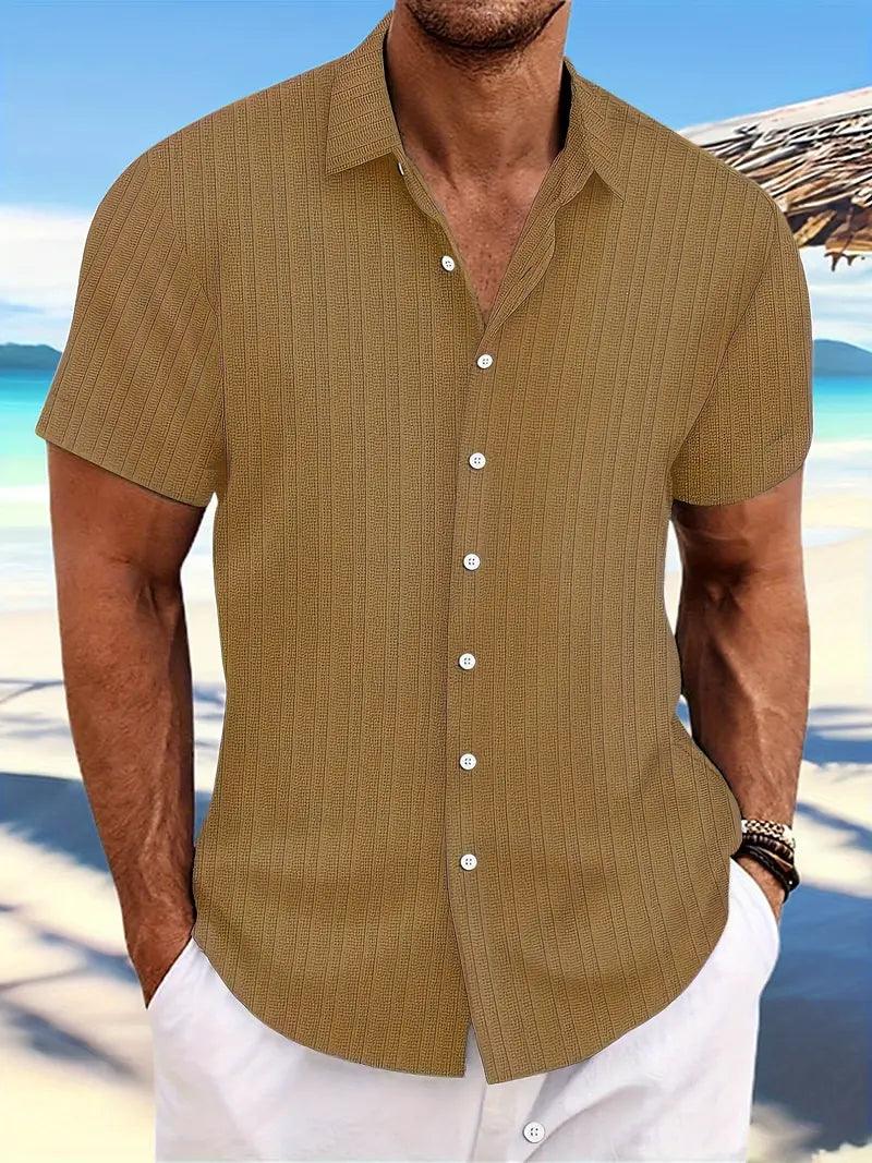 Collin | Men's Short Sleeve Button Down Linen Shirt